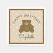 Serviette En Papier Elégant Cute Teddy Bear Cub Baby Premier Anniversa (Devant)