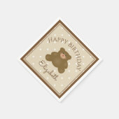 Serviette En Papier Elégant Cute Teddy Bear Cub Baby Premier Anniversa (Coin)