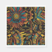 Serviette En Papier Élégant Cyan "Aztec Dream" Papier Festif serviette (Devant)
