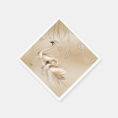 Serviette En Papier Elégant cygne doré (Coin)