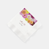 Serviette En Papier Élégant Dahlia Florals Mariages serviettes (Coin)