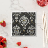 Serviette En Papier Élégant Damas baroque (En situation)