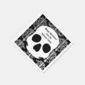 Serviette En Papier Élégant damas et crâne Halloween personnalisé (Coin)