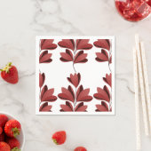 Serviette En Papier Elegant Dark Red Stylized Floral Branch (En situation)