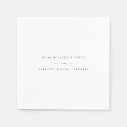 Serviette En Papier Élégant de calligraphie formelle | MARIAGE (Devant)