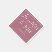 Serviette En Papier Élégant De Miss à Mme Cérémonie de mariage Cassis (Coin)