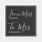 Serviette En Papier Elegant De Mlle à Mme Fête des mariées (Devant)