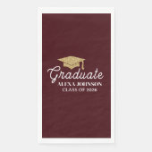 Serviette En Papier Elegant Deep Burgundy Class Of 2026 Graduation (Devant)