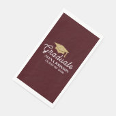 Serviette En Papier Elegant Deep Burgundy Class Of 2026 Graduation (Coin)