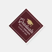 Serviette En Papier Elegant Deep Burgundy Class Of 2026 Graduation (Coin)