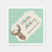 Serviette En Papier Elegant Deer Antlers Mariage campagnard rustique (Devant)