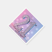 Serviette En Papier Élégant diamant rose brillant 21e anniversaire (Coin)