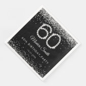 Serviette En Papier Elégant Diamants d'argent 60e fête d'anniversaire (Coin)