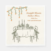 Serviette En Papier Élégant Dîner d'action de grâces automne (Devant)