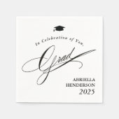 Serviette En Papier Élégant diplôme de typographie personnalisable (Devant)