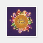 Serviette En Papier Élégant Diwali Feux colorés (Devant)