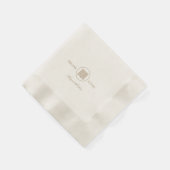 Serviette En Papier Élégant Double Bonheur Moderne Asiatique Mariage O (Coin)