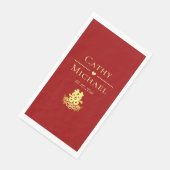 Serviette En Papier Élégant double bonheur rose chinois mariage rouge (Coin)