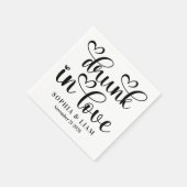 Serviette En Papier Elegant Drunk in Love Script Wedding (Coin)