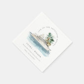Serviette En Papier Elégant Dusky Cruise Ship Palm Mariage marin (Coin)