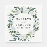 Elégant Dusty Blue Floral Rustic Garden Mariage