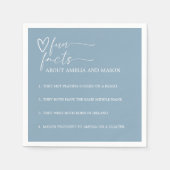 Serviette En Papier Elegant Dusty Blue Fun Facts Wedding (Devant)