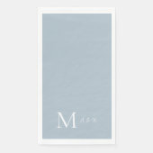 Serviette En Papier Élégant Dusty Blue Monogram Papier Serviettes d'hô (Devant)