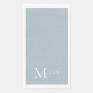 Serviette En Papier Élégant Dusty Blue Monogram Papier Serviettes d'hô