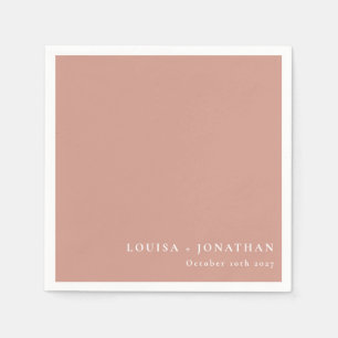 Serviette En Papier Élégant Dusty Rose tendance minimaliste personnali