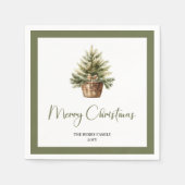 Serviette En Papier Elegant Earthy Christmas Tree Personalized Napkins (Devant)