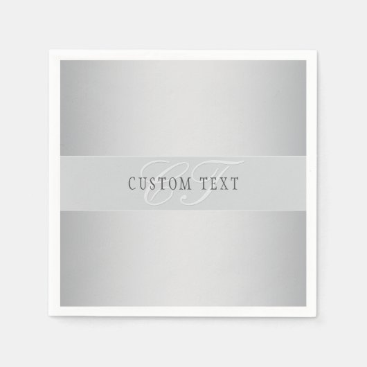 Serviette En Papier Élégant écriture de script de monogramme modifiabl (Devant)