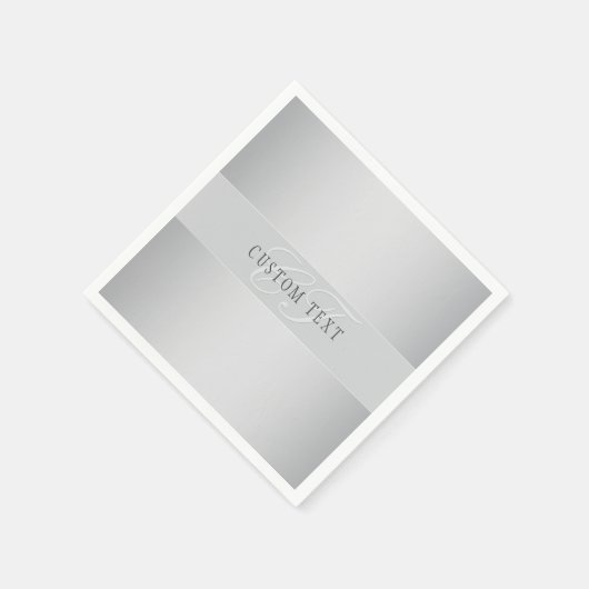 Serviette En Papier Élégant écriture de script de monogramme modifiabl (Coin)