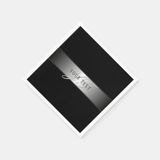 Serviette En Papier Élégant écriture de script de monogramme modifiabl (Coin)