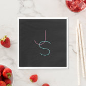 Serviette En Papier Élégant Éditable Deux Initiales D'Apparence Modern (En situation)