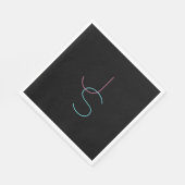 Serviette En Papier Élégant Éditable Deux Initiales D'Apparence Modern (Coin)