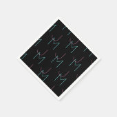 Serviette En Papier Élégant Éditable Deux Initiales Modernes Carrelées (Coin)
