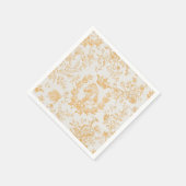 Serviette En Papier Élégant, élégant, beige or, toile équestre (Coin)