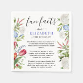 Serviette En Papier Élégant Élégant Fun Facts Script Pastel Floral (Devant)