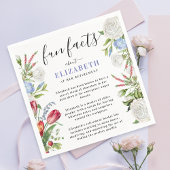 Serviette En Papier Élégant Élégant Fun Facts Script Pastel Floral