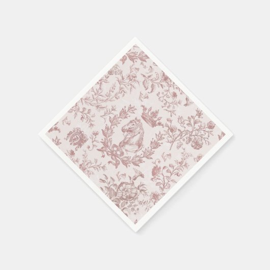 Serviette En Papier Élégant, élégant, Plum Beige Equestre Toile (Coin)