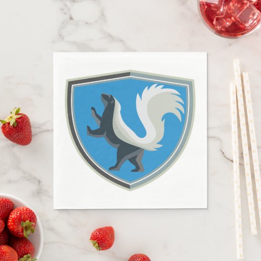 Serviette En Papier Élégant Emblème Skunk Faune Inspiré Crest (En situation)
