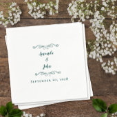 Serviette En Papier Élégant Emerald Green Mariage Noms de réception Da