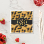 Serviette En Papier Élégant Empreinte de léopard Monogramme Papier de  (En situation)