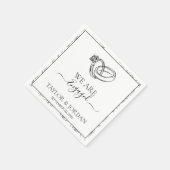 Serviette En Papier Elegant Engagement Ring We Are Engaged Custom  (Coin)