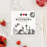 Serviette En Papier Élégant et amusant Las Vegas Mariage<br><div class="desc">Célébrez votre journée spéciale avec ces serviettes mariages Las Vegas! Avec ses oeuvres d'art de l'emblématique Las Vegas Strip, cette invitation impressionne vos invités. Le design élégant rendra votre journée de mariage encore plus spéciale. Les serviettes sont subtils, dans une palette de couleurs, et une police chic pour lui donner...</div>