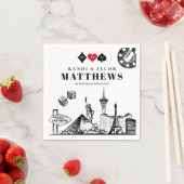 Serviette En Papier Élégant et amusant Las Vegas Mariage (En situation)