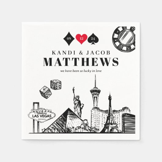Serviette En Papier Élégant et amusant Las Vegas Mariage (Devant)