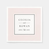 Serviette En Papier Élégant et moderne Mariage rose pâle (Devant)