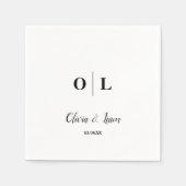 Serviette En Papier Élégant et simple | MARIAGE (Devant)