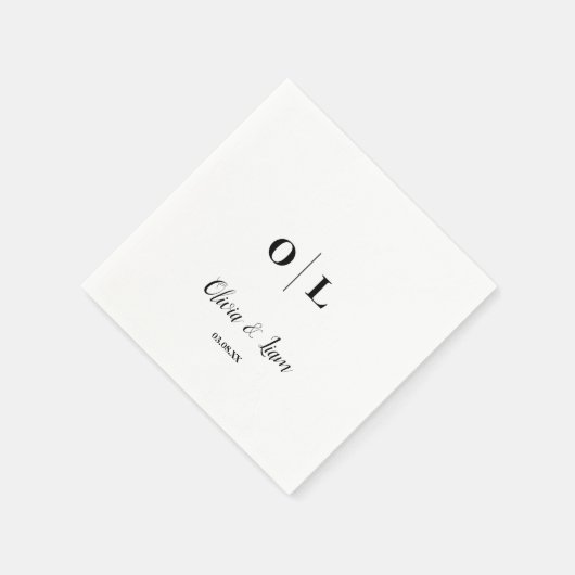 Serviette En Papier Élégant et simple | MARIAGE (Coin)